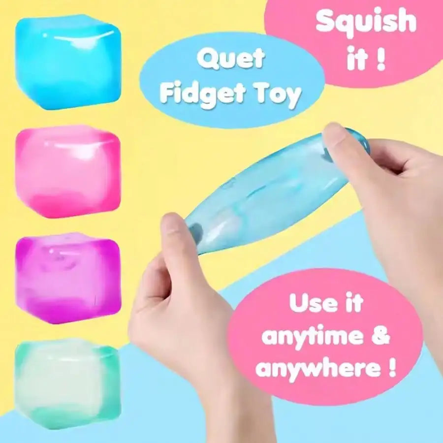 Ice Cube Stress Squeeze Toy | Sensory Fidget Toy for Relaxation and Focus