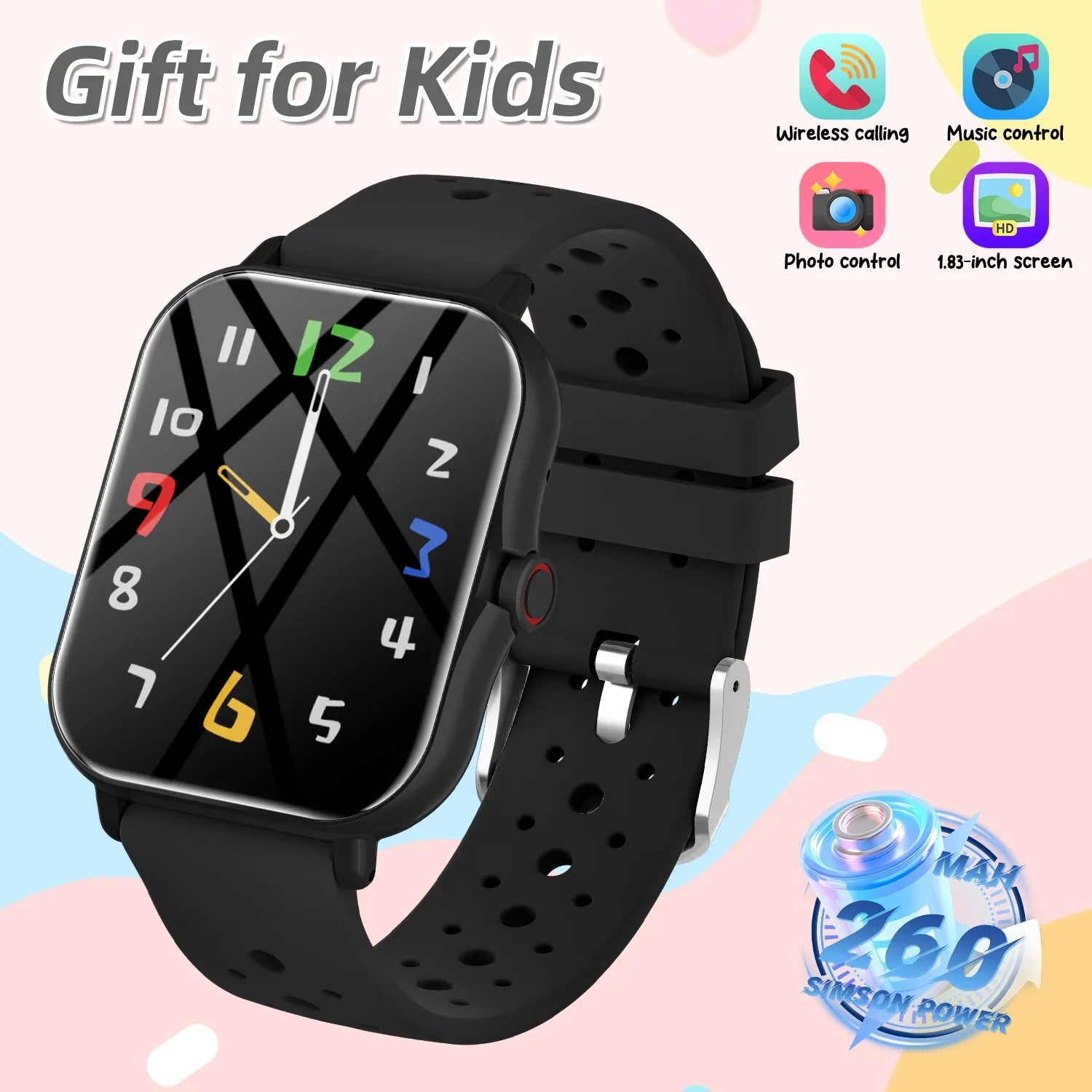 2026 Smartwatch with 1.83-Inch Screen | Bluetooth Call Fitness Tracker for Kids and Adults