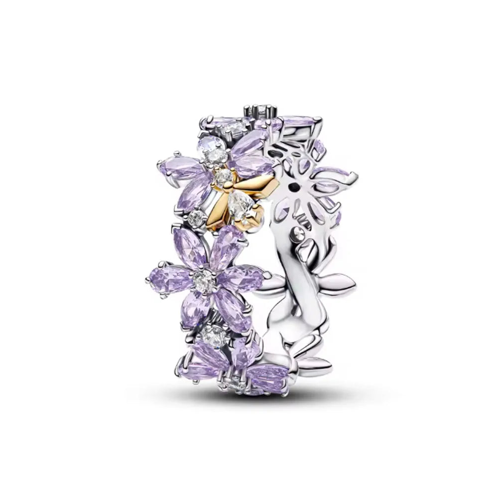 925 Silver Heart Floral Butterfly Ring | Women's Luxury Wedding Band