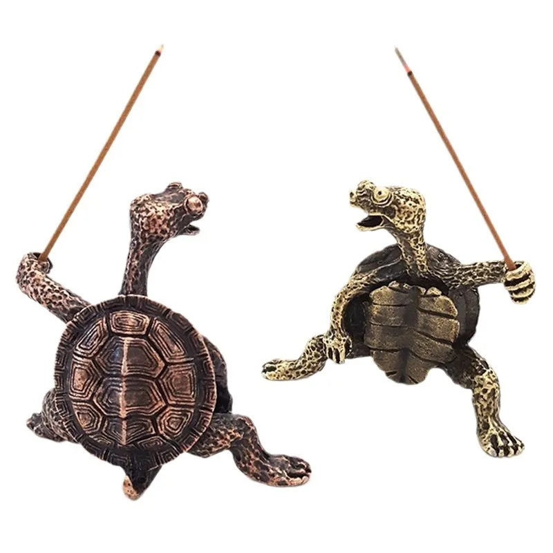 Mini Turtle Incense Holder | Vintage Bronze Sandalwood Stick Burner Stand