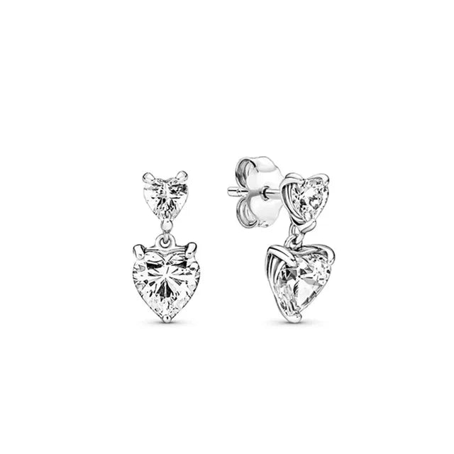 925 Silver Double Hoop Snowflake Ginkgo Stud Earrings | DIY Jewelry Gift for Women