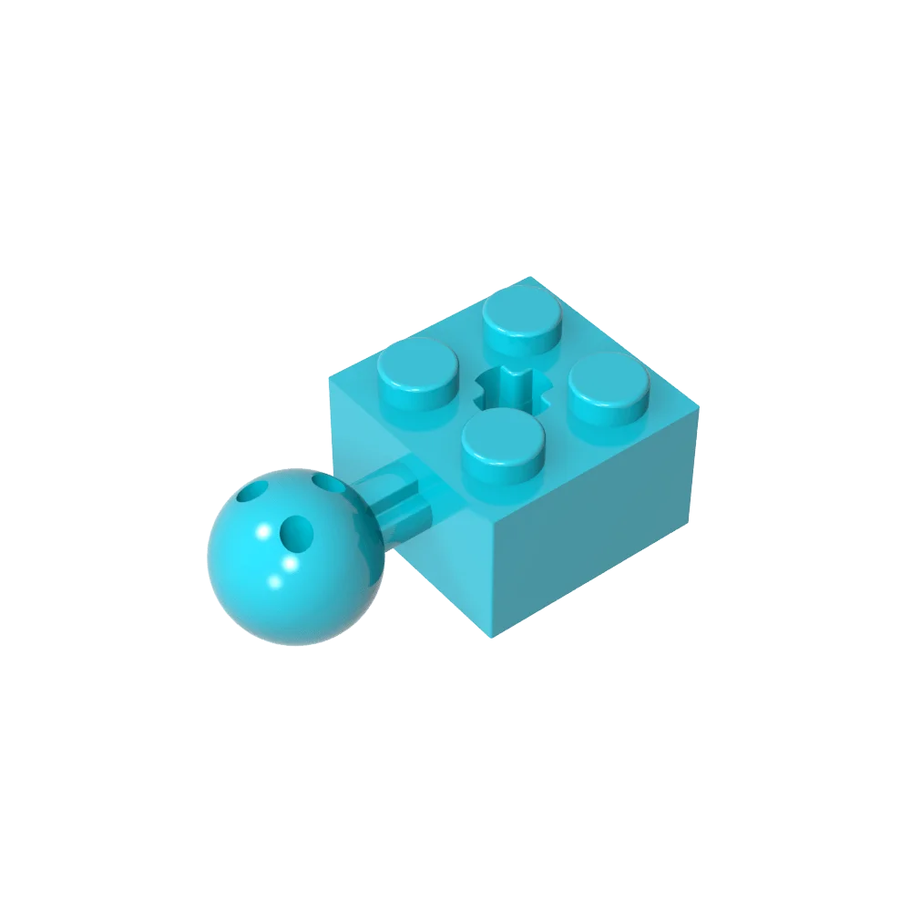 Gobricks GDS-976 Technical Brick Modified 2 x 2 with Ball Joint and Axle Hole | Compatible with Lego 57909