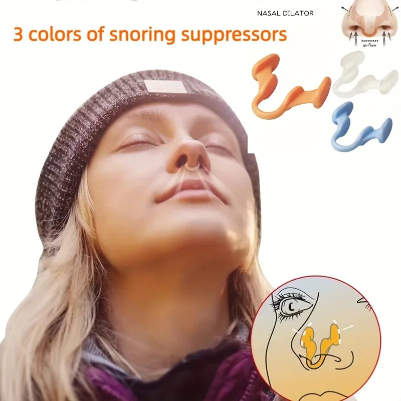 3Pcs Silicone Sleeping Nasal Dilator | Natural Anti-Snoring Aid for Better Sleep