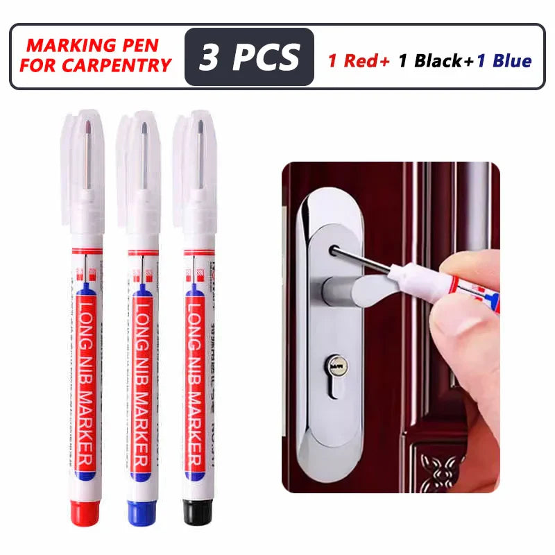 Deep Hole Long Nib Markers for Metal Wood Tile | 8-Pack Waterproof Marking Pens