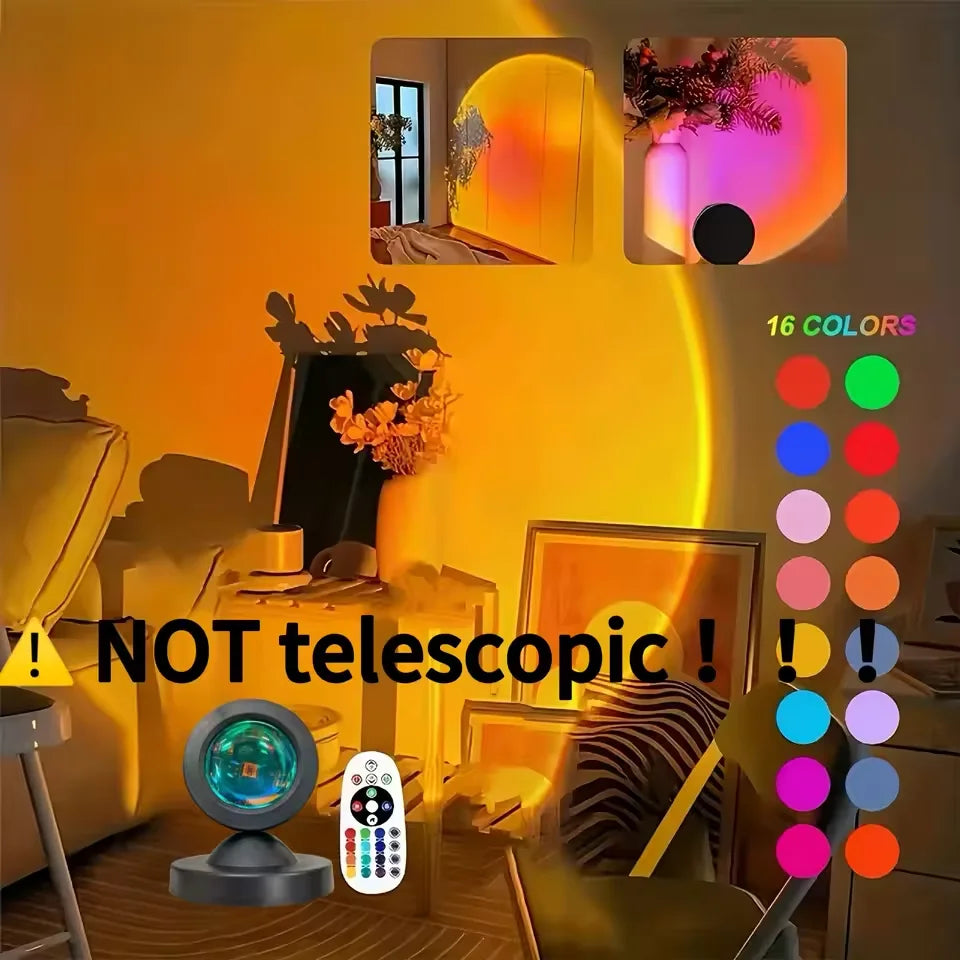 Sunset Projection Lamp with Remote Control | 16 Color LED Night Light