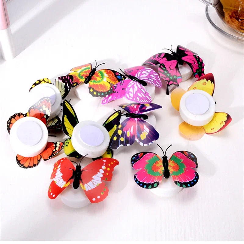 Colorful LED Butterfly Night Light | Novelty Home Decor with Battery Power