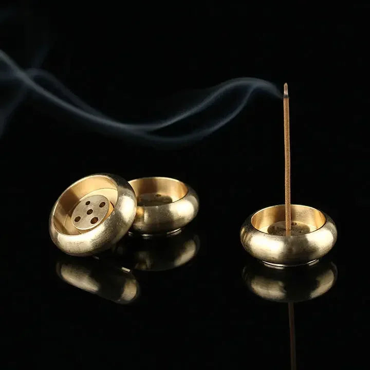 Bronze Lotus Incense Burner | Alloy Stick Holder Plate for Meditation