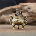 Magpie Lotus Incense Burner | Metal Incense Holder with Handle for Yoga Meditation