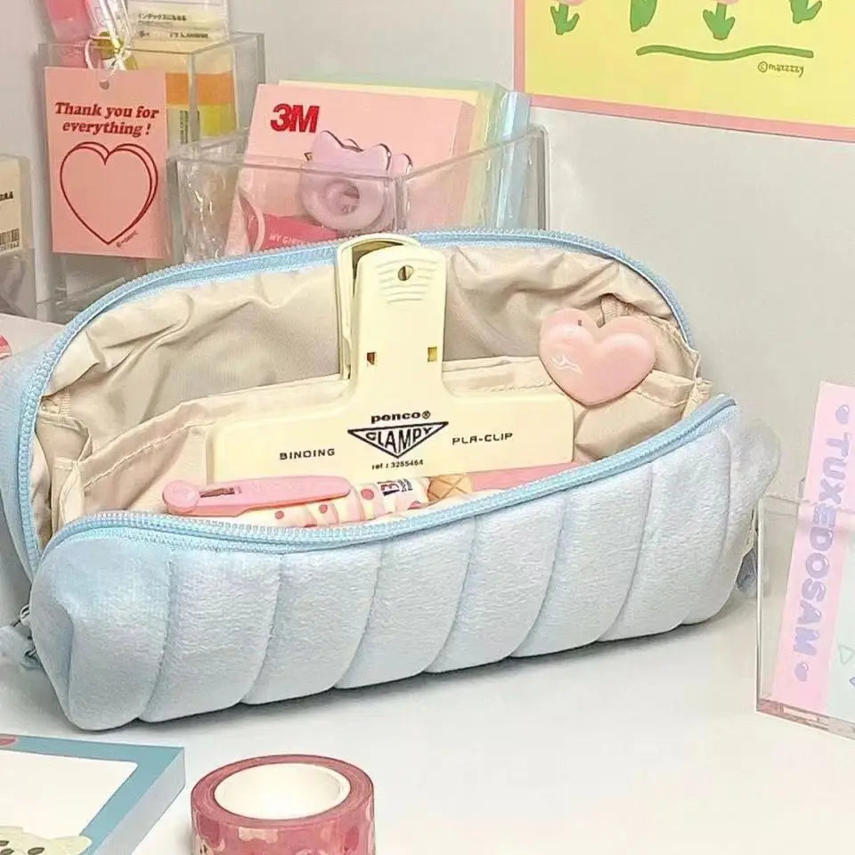 Cloud Bread Milk Fufu Pencil Case | Aesthetic Large Capacity Pencil Bag
