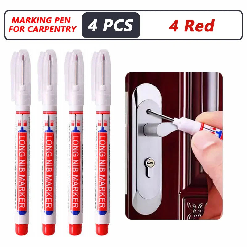 Deep Hole Long Nib Markers for Metal Wood Tile | 8-Pack Waterproof Marking Pens