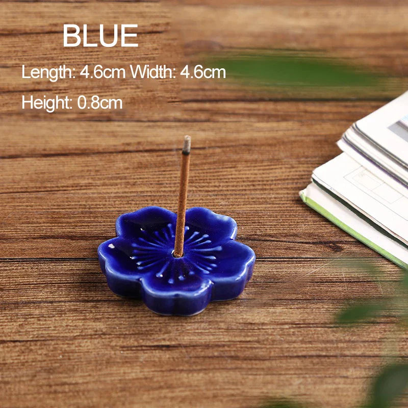 Ceramic Cherry Blossom Incense Holder | Aromatherapy Burner for Home & Office