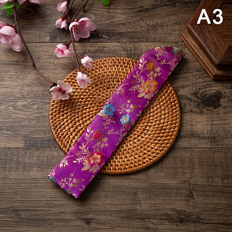 Embroidered Folding Fan Cover Pouch | Silk Fan Protector