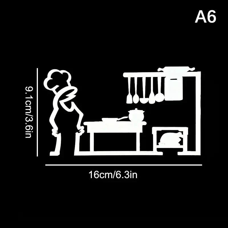La Linea Minimalist Line Art Stickers | Modern Home Decor Door Decal