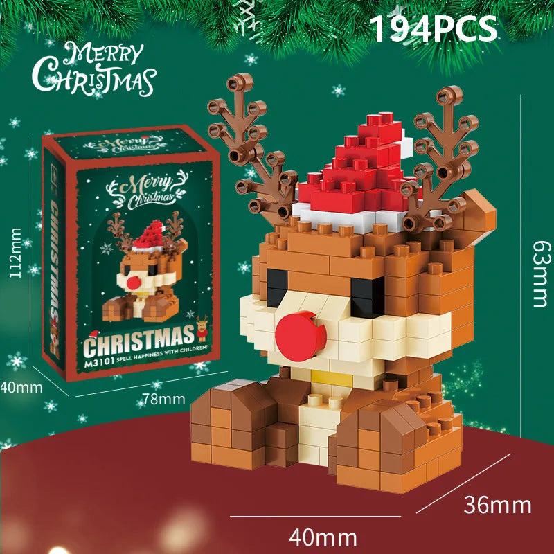 DIY Santa Reindeer Building Blocks | Christmas Domino Game Set