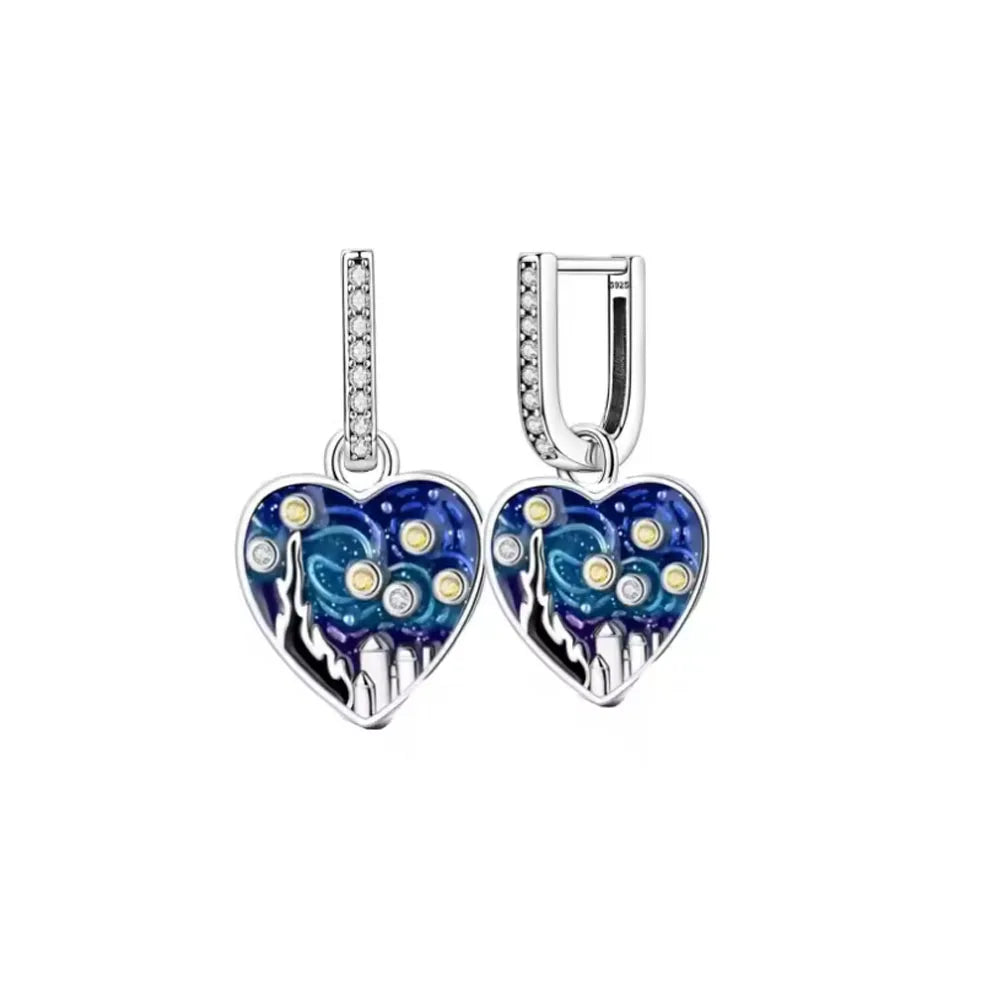 925 Silver Heart Butterfly Zircon Stud Earrings | Elegant Charm Jewelry Gift