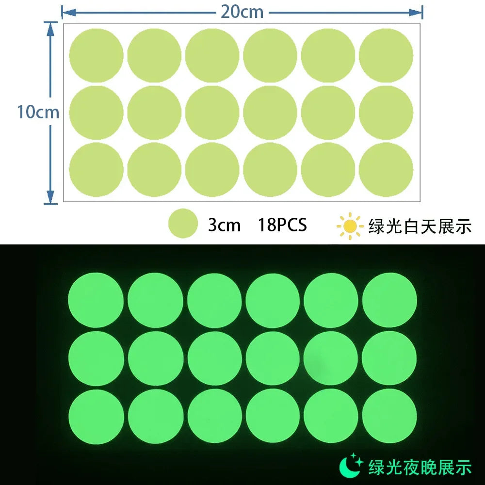 Glow in the Dark Wall Stickers | Luminous Dots Decals for Kids Room