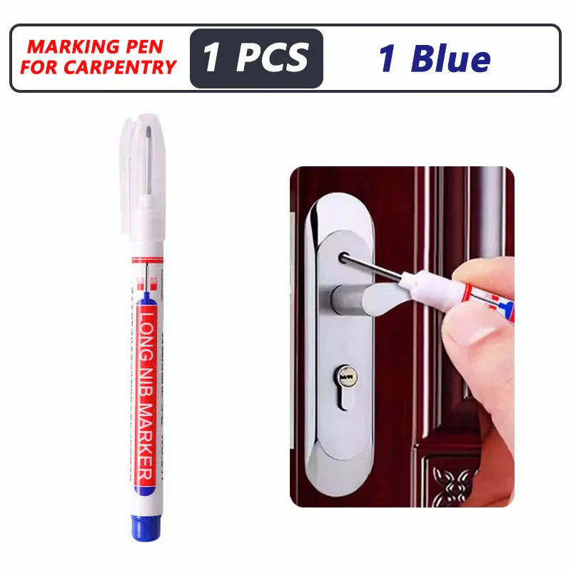 Deep Hole Long Nib Markers for Metal Wood Tile | 8-Pack Waterproof Marking Pens