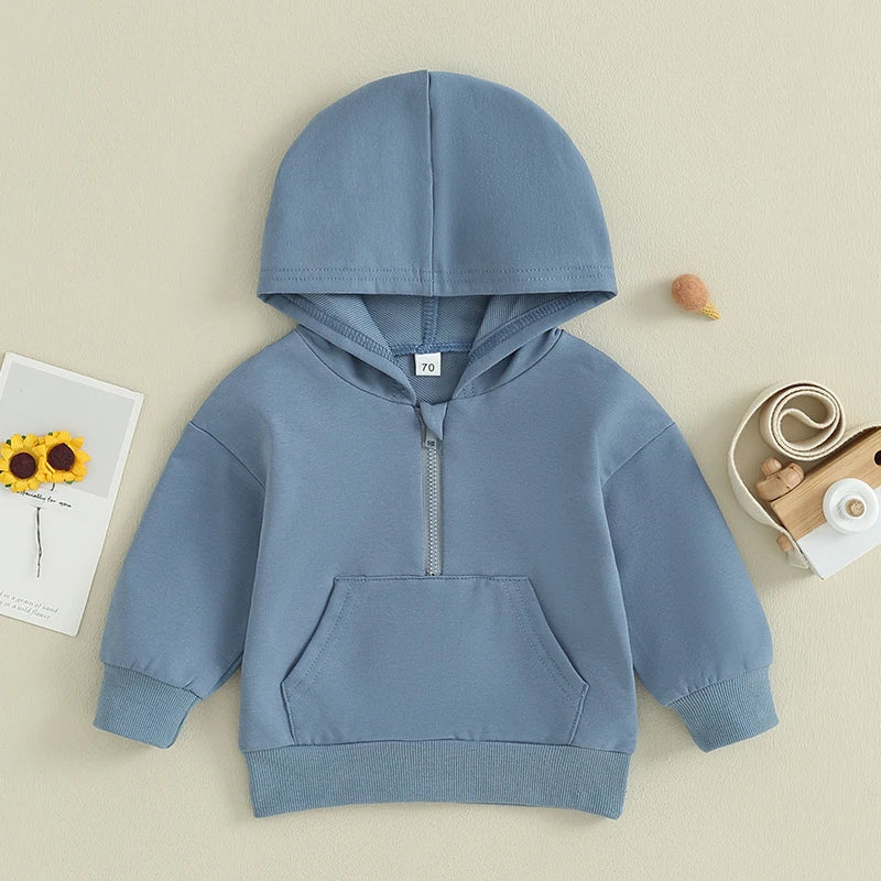 Kids Solid Color Hoodie | Long Sleeve Pullover for Toddlers