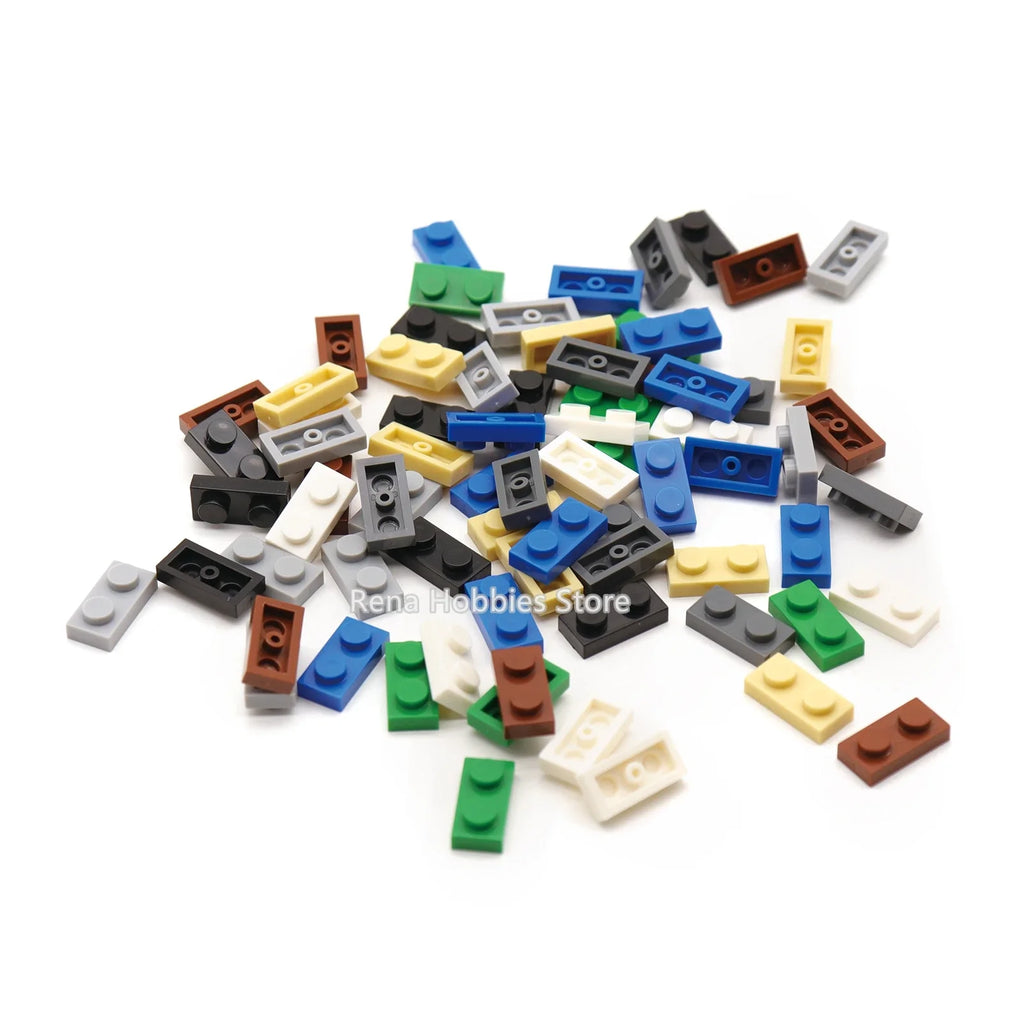 200PCS DIY Building Blocks Thin Figures Bricks 1x2 Dots | Educational Creative Toy Set Compatible with 3023