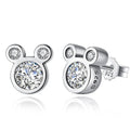 925 Sterling Silver Cute Mouse Stud Earrings | Dazzling Animal Jewelry for Women