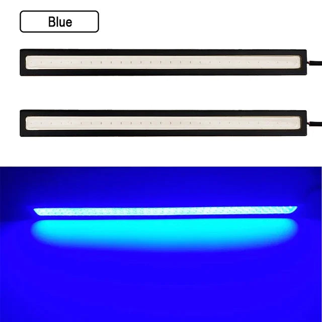 2 PCS Super Bright 17CM LED COB Fog Bulb Car DRL Strip | 12V 6500K Daytime Running Light