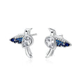 925 Silver Heart Butterfly Zircon Stud Earrings | Elegant Charm Jewelry Gift