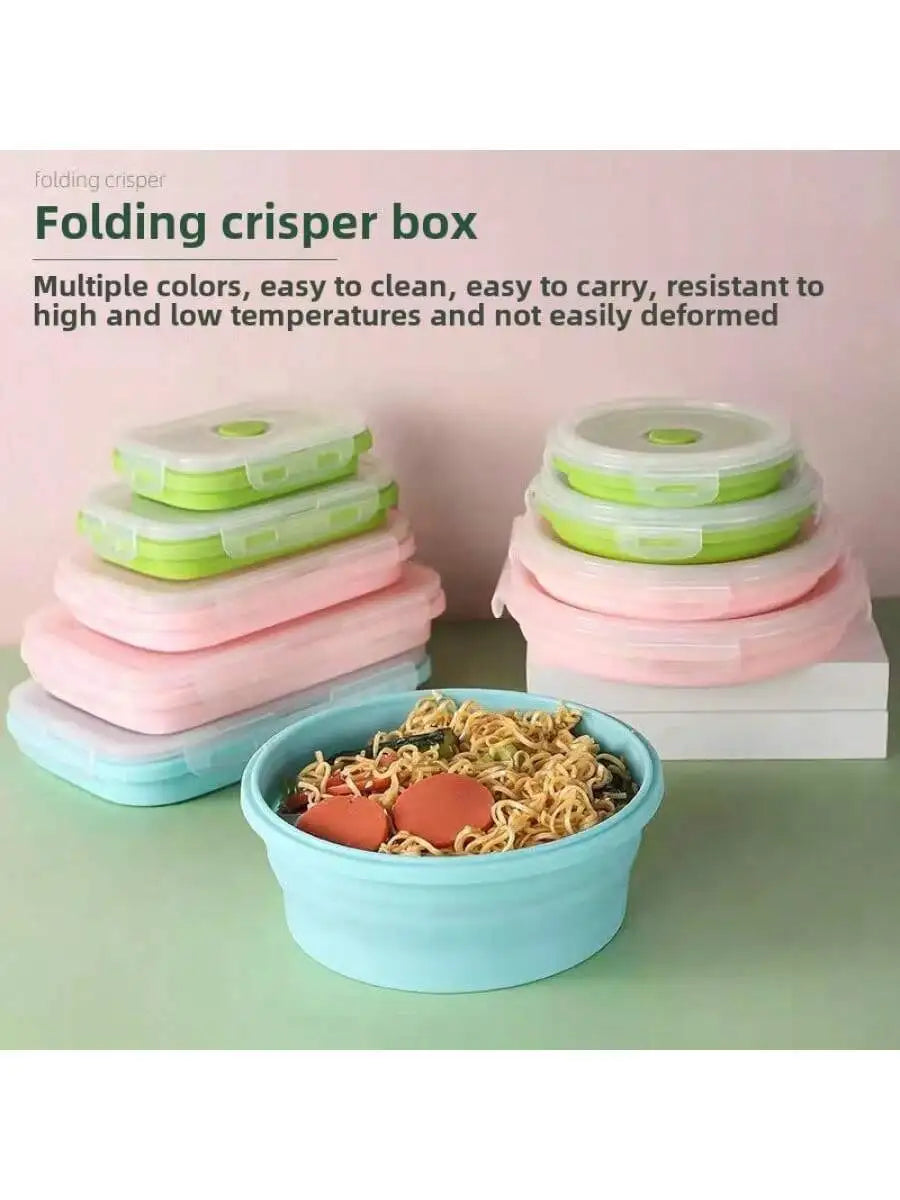 Foldable Silicone Lunch Box | Portable Thermal Food Container for Outdoor Picnic