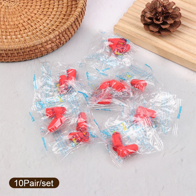 10 Pairs Sponge Earplugs | Noise-Isolating Sleep & Work Earplug Set