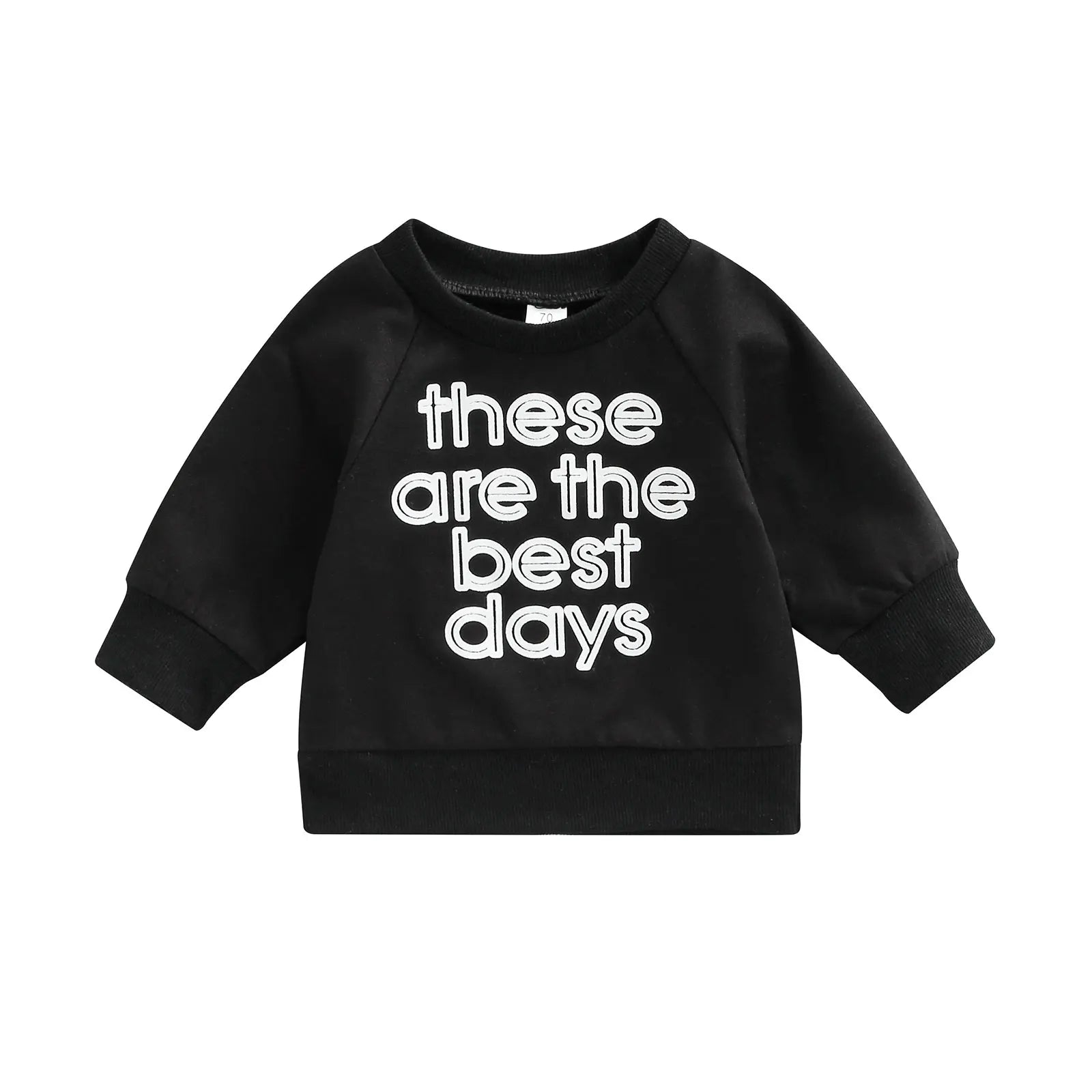 Baby Long Sleeve Letter Print Sweatshirt | Soft Cotton Blend Pullover for Girls
