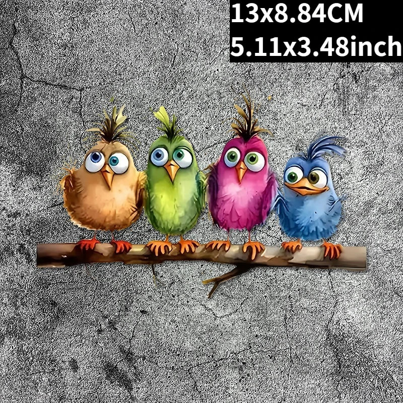 Funny Cartoon Bird Window Stickers | Self-Adhesive PVC Home Decals