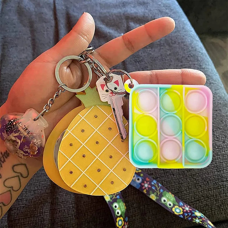 Pop Keychains Fidget Toys Bulk | Stress Relief Sensory Prizes for Classroom