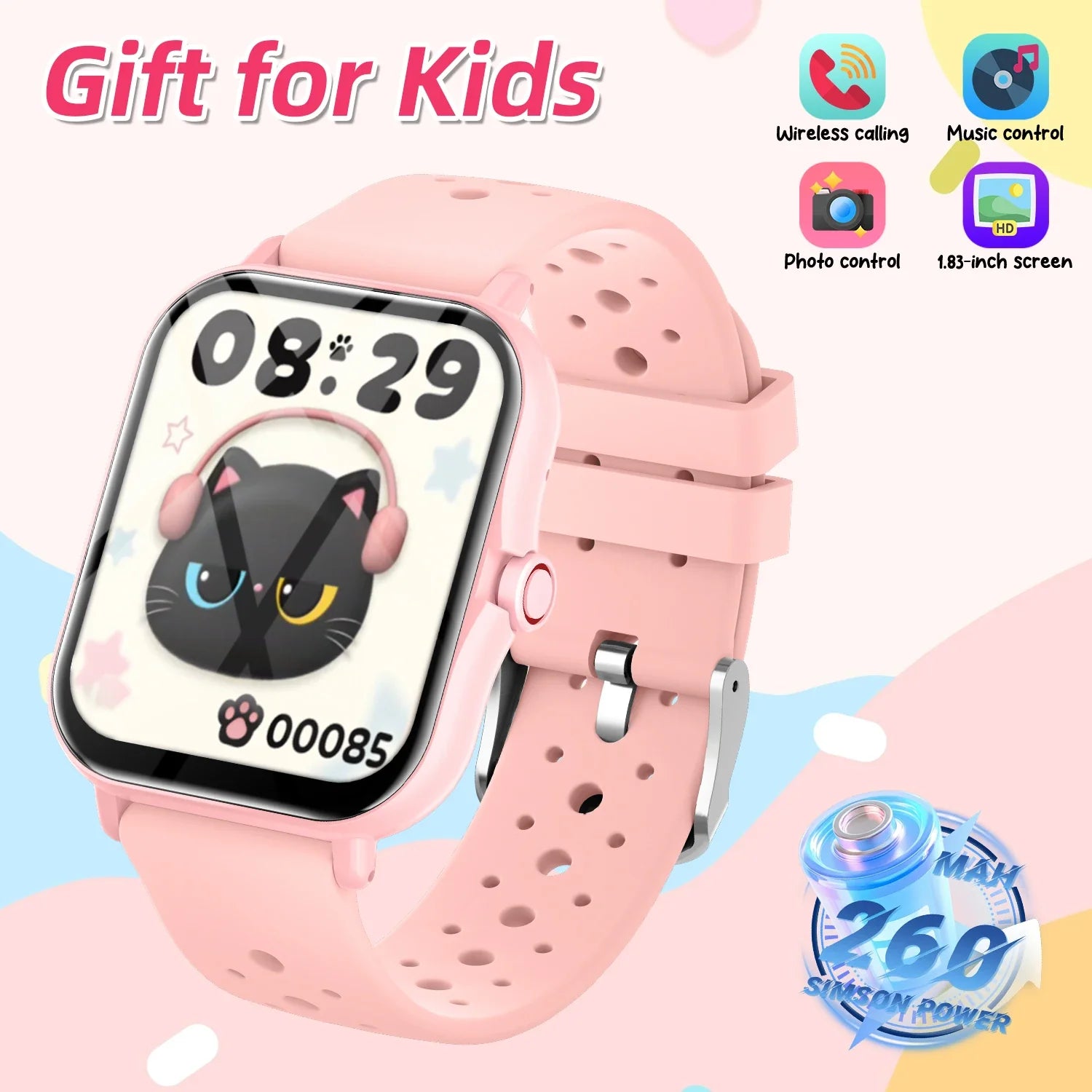 2026 Smartwatch with 1.83-Inch Screen | Bluetooth Call Fitness Tracker for Kids and Adults