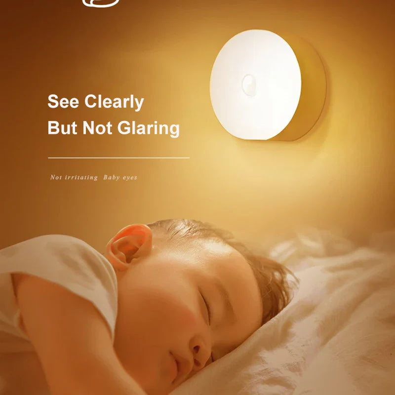 8LED Motion Sensor Night Light | USB Rechargeable Automatic Night Lamp for Bedroom