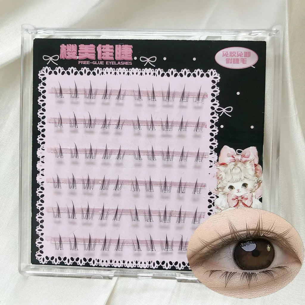 No Glue Sunflower Style False Eyelashes | Natural Lower Lash Clusters