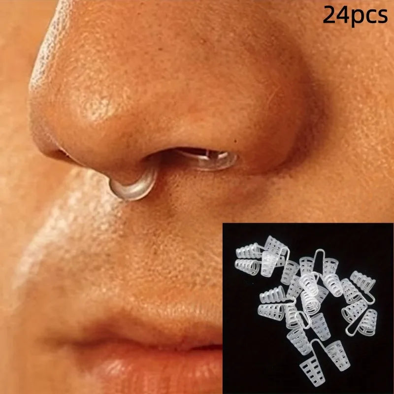 Mini Transparent Anti-Snoring Nose Clips | 24-Piece Set for Better Sleep