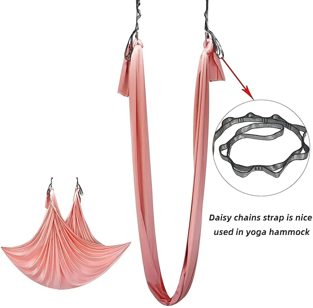 Daisy Chain Yoga Stretch Belt | Multi Loop Hanging Rope for Aerial Yoga Hammock