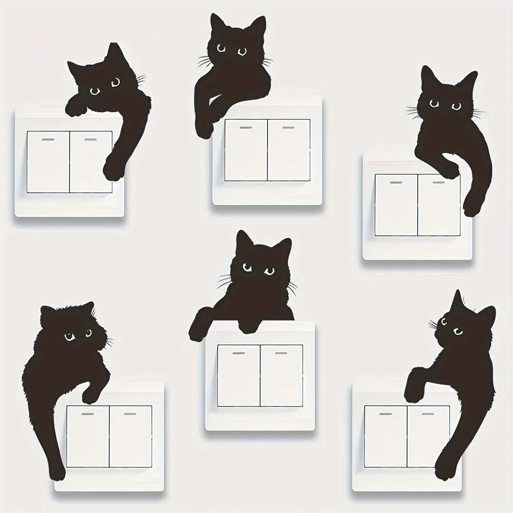 Cat Switch Stickers | Removable Vinyl Decals for Light Switches
