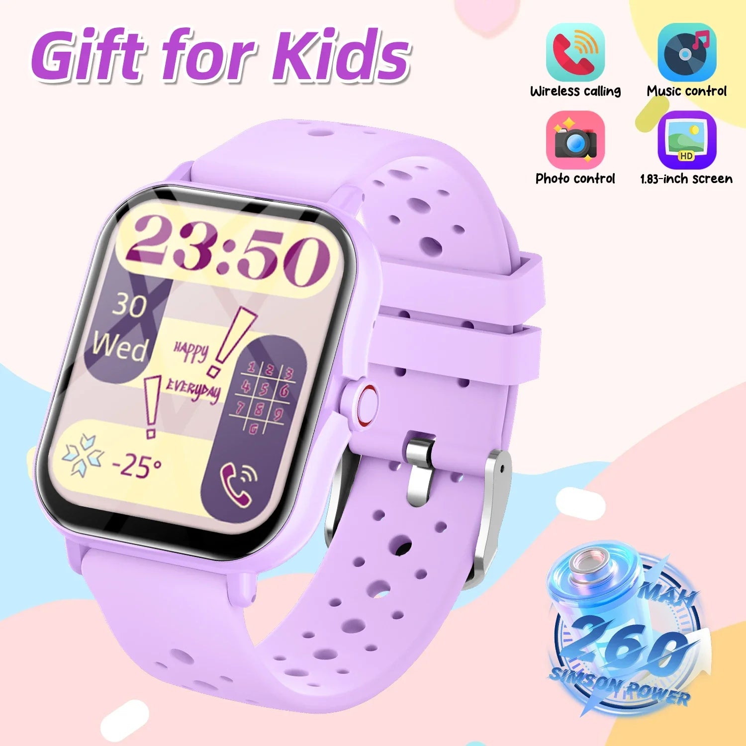 2026 Smartwatch with 1.83-Inch Screen | Bluetooth Call Fitness Tracker for Kids and Adults