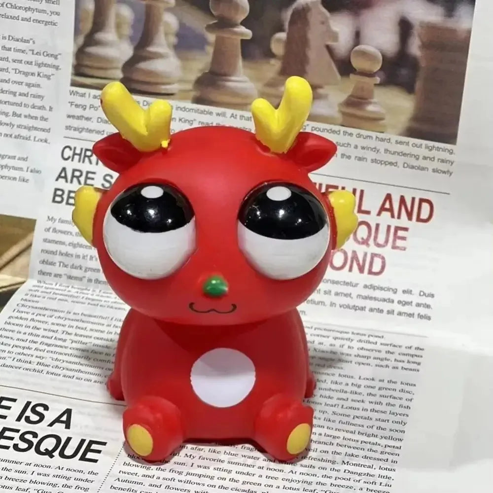 Big Eyed Dragon Squishy Toy | Pop Eyes Fidget Keychain for Stress Relief