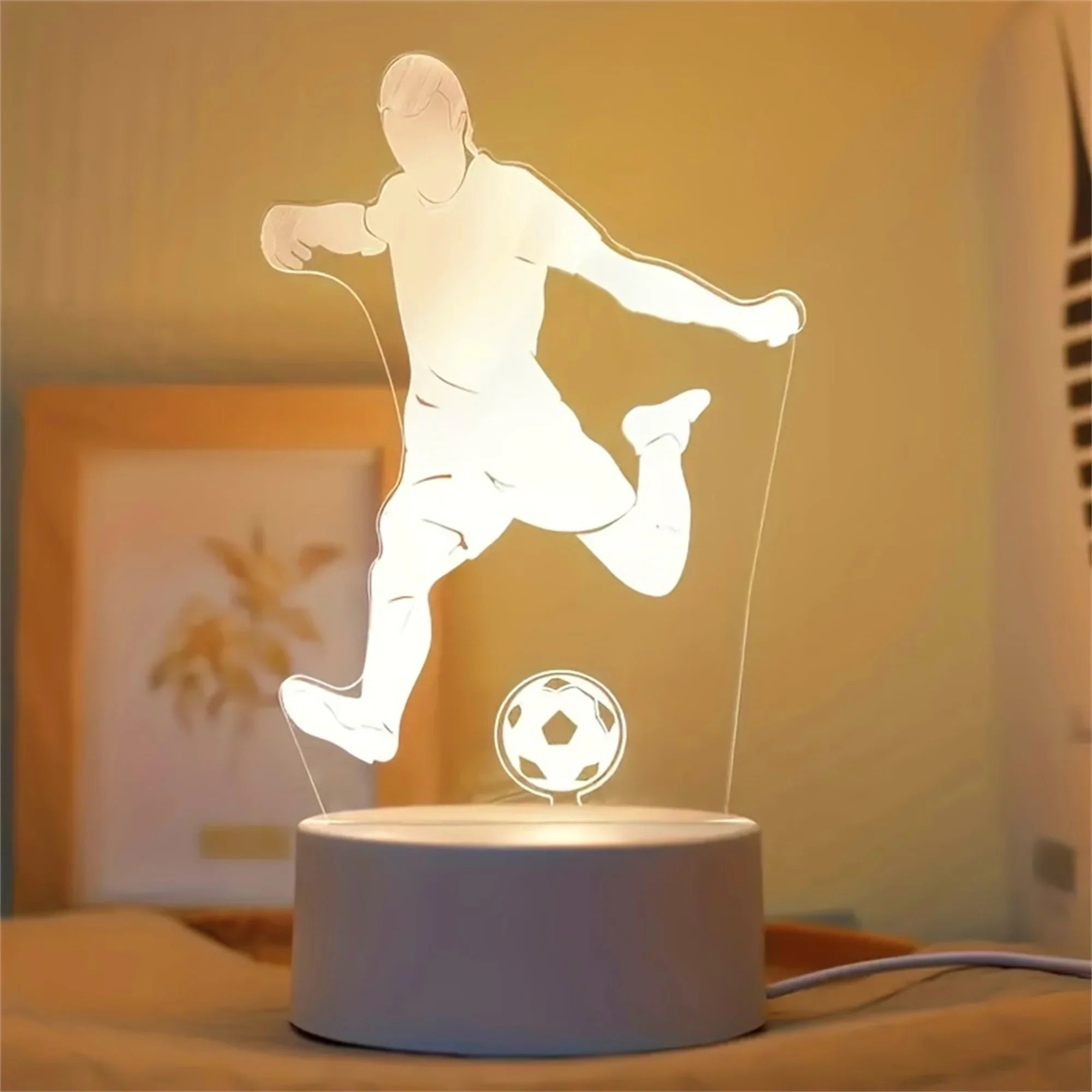 Football LED Night Light | Warm USB Ambient Lamp for Bedroom and Party