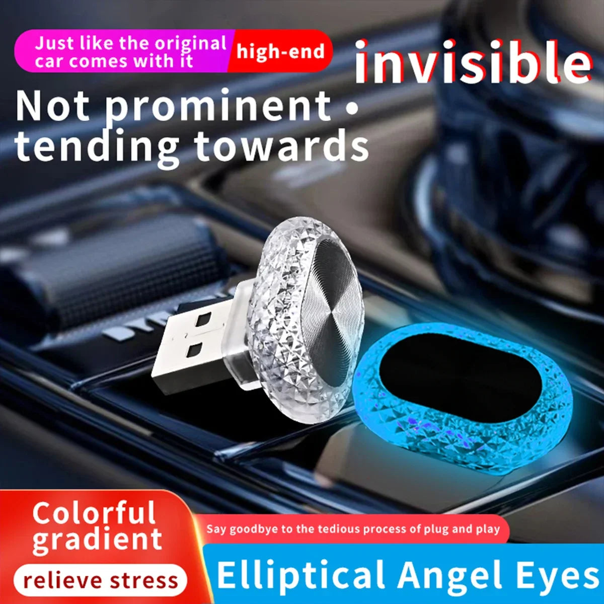 Car Interior LED Ambient Light | Mini USB Decoration Light with RGB Colors
