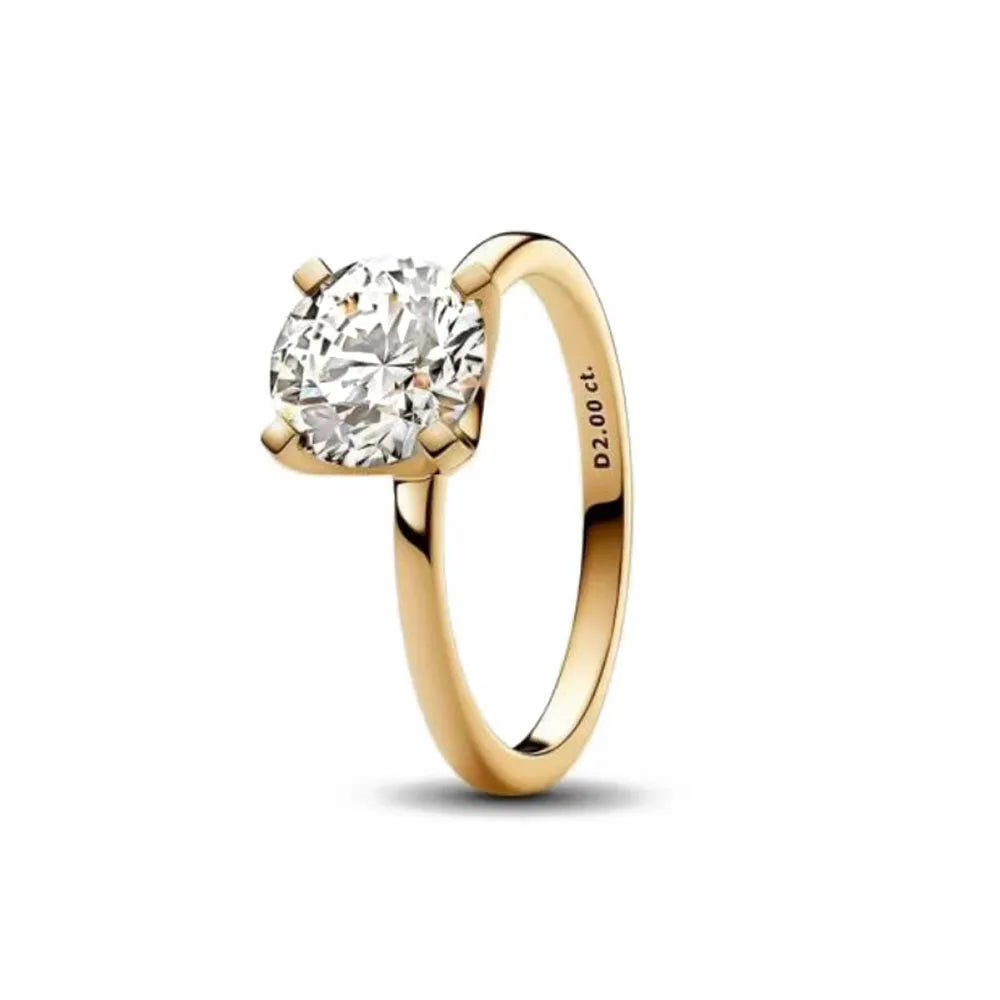 Gold Sun Heart Bow Ring | 925 Sterling Silver Zircon Ring for Women
