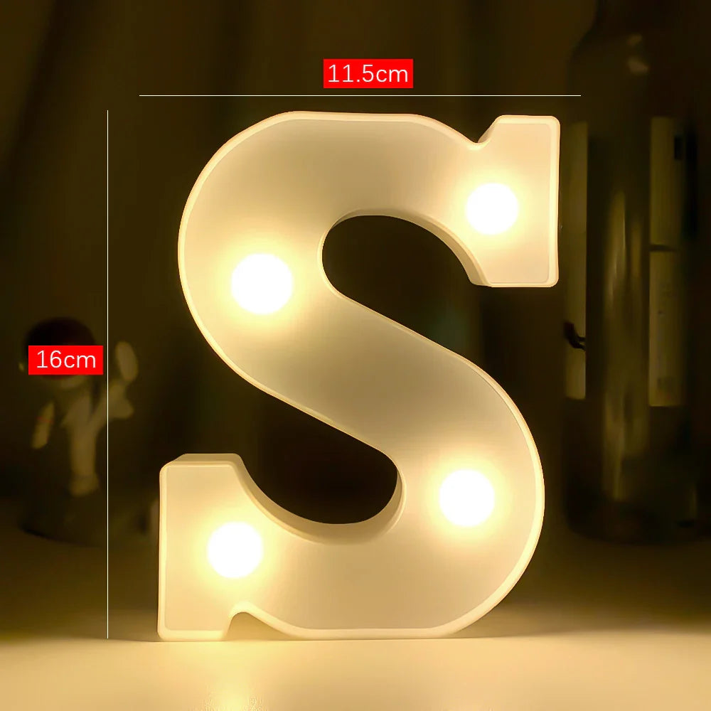 Creative Luminous Letter Night Light | Battery-Powered LED Decor for Parties