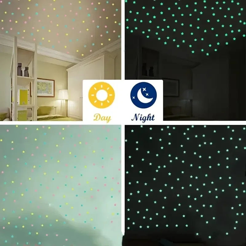 Glow in the Dark Star Stickers | Bedroom Wall Decoration