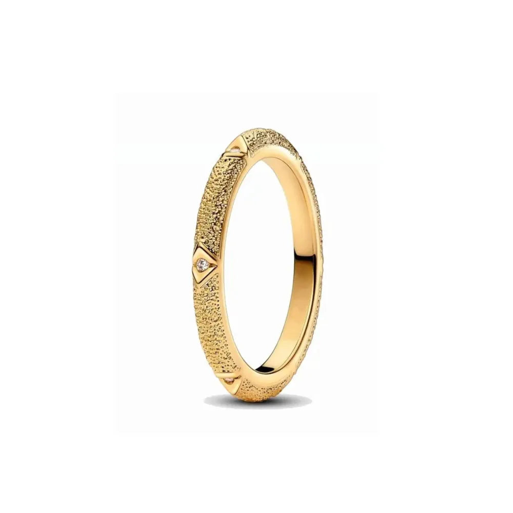 Gold Sun Heart Bow Ring | 925 Sterling Silver Zircon Ring for Women