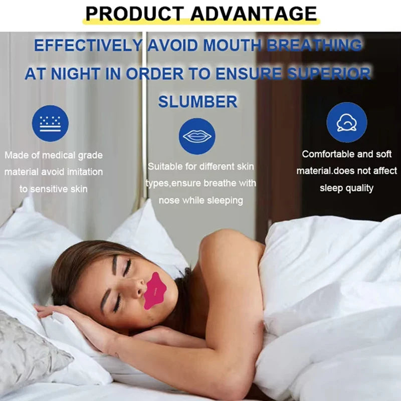 30 Pcs Pink Mouth Tape for Sleep Apnea and Snoring | Gentle Sleep Aid Strips