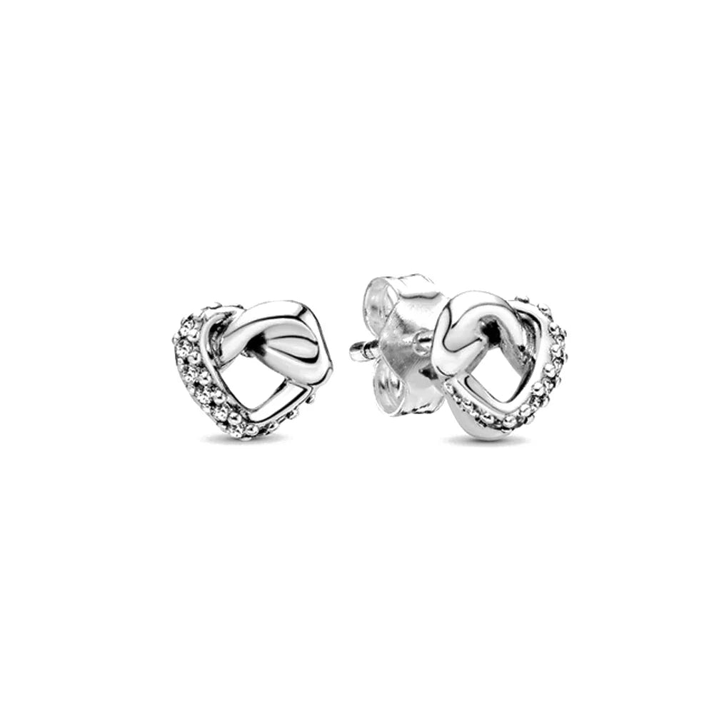 Double Hoop Family Tree Crown Earrings | 925 Sterling Silver Studs