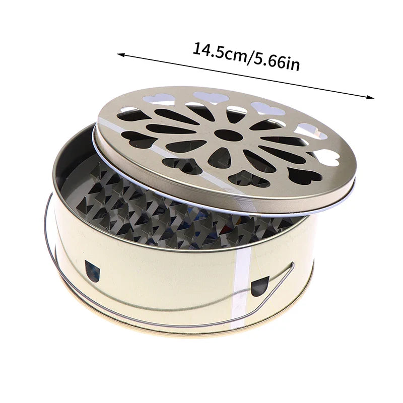 Mosquito Coil Holder with Lid and Handle | Fireproof Insect Repellent Burner