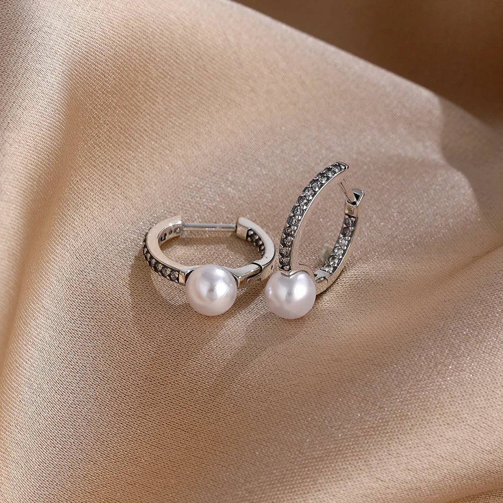 925 Silver Butterfly Heart Stud Earrings | Shining Zircon Jewelry Gift