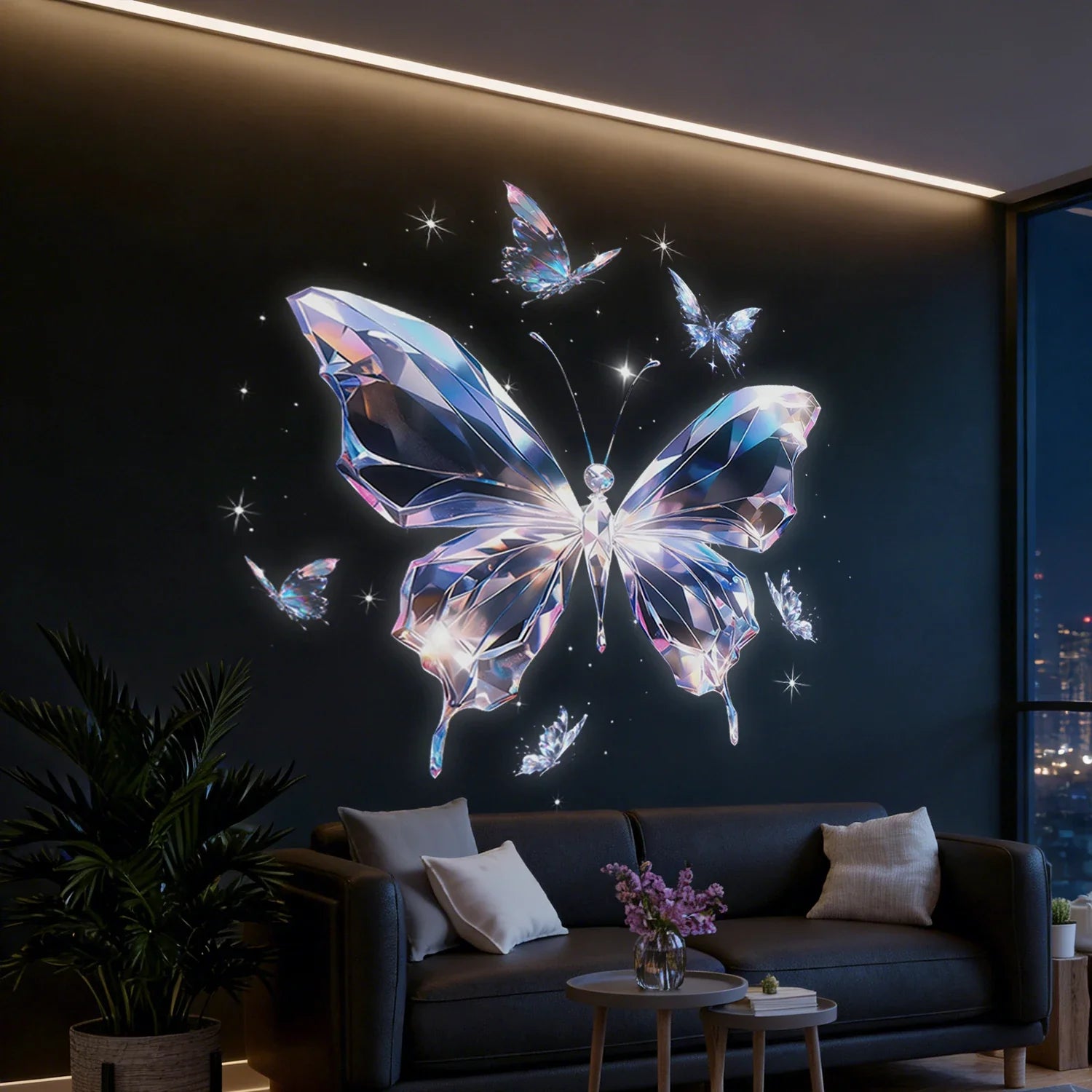 Colorful Butterfly Projection Light | 360° Rotating Night Light for Romantic Bedroom Decor